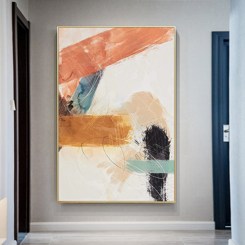 Handmade Abstract Oil Painting   Modern Wall Art On Canvas Textured Restaurant Living Room,31inx47in,No Frame