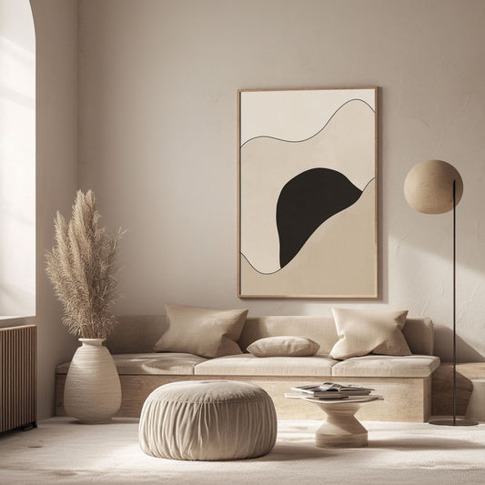Handpainted Abstract Wall Art Painting Decorative Painting Aisle Corridor Mural Mooring Hanging Painting black white grey 31inx47in,No Frame