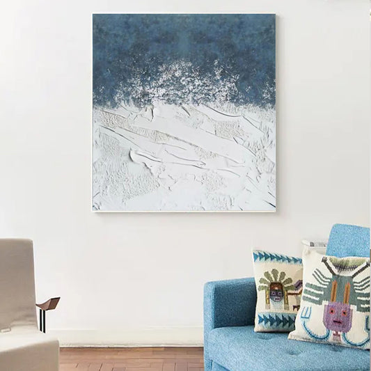 Oil Painted Art On Canvas  Hand Painted Oil Painting Seaside Scenery Wall Hanging Picture,31inx31in,No Frame
