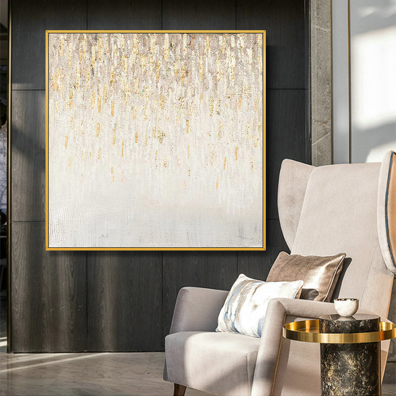 HandpaintedOilScandinavianModernLightGoldStarsLuxuryLivingRoomSofaBackdropDecorativePaintingPaintings 31in,No Frame