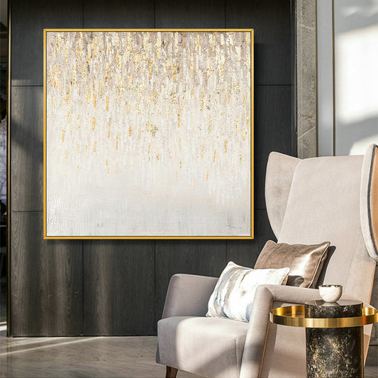 HandpaintedOilScandinavianModernLightGoldStarsLuxuryLivingRoomSofaBackdropDecorativePaintingPaintings 31in,No Frame