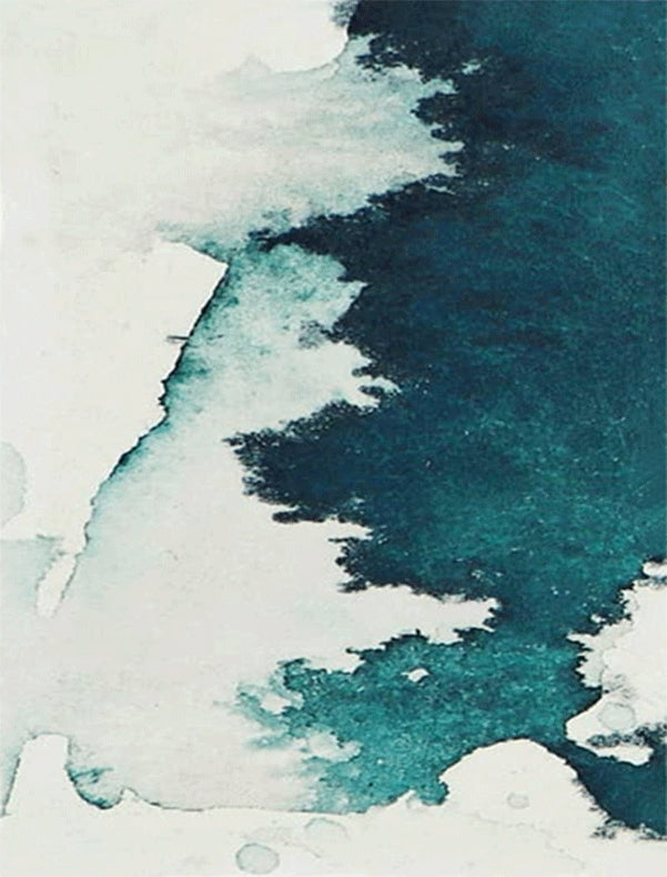 Modern Abstract Oil Painting On Canvas Handmade Blackish Green Ink Wash Wall Art Home Decor Restaurant,31inx47in,No Frame