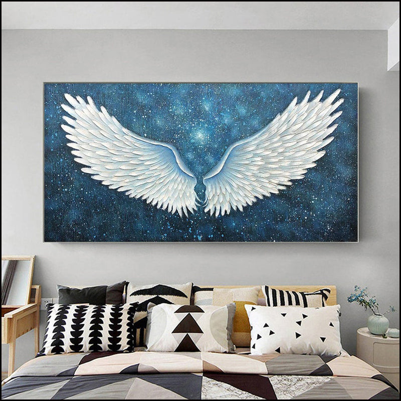 Large Abstract Flying Bird Oil Painting Handmade On Canvas Original Textured Painting Modern Wall Art Hand,27inx54in,No Frame