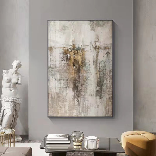 Modern Light Luxury Living Room Decoration Painting New Chinese Style Sofa Background Wall Hand Painted Abstract,31inx47in,No Frame