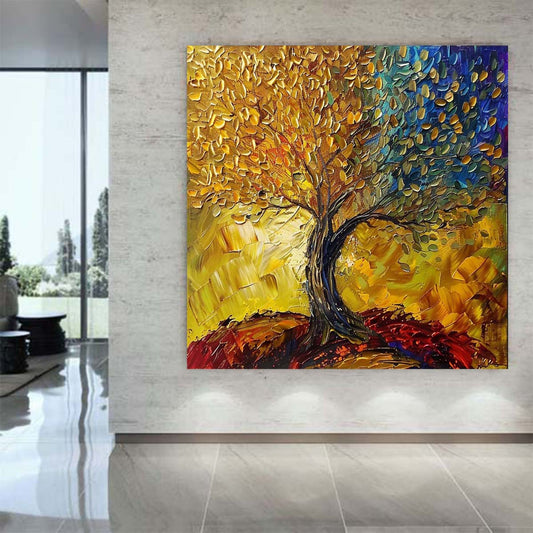 Abstract Handmade Oil Painting Modern Minimalist Home Living Room Decoration Painting,31inx31in,No Frame