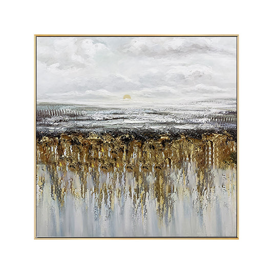 scenery Handmade Abstract Wall Art Mural Thick Texture Hand painted Oil Painting On Canvas Office Interior,31inx31in,No Frame