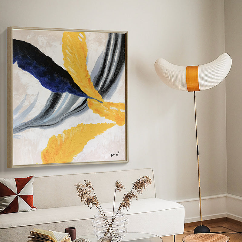 Simple hand-painted Oil Painting Abstract Modern Luxury high-grade Light Entrance Living Room Decorative Painting Mural Painting31in,No Frame