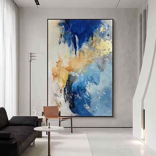 Golden Foil Abstract Design Oil Painting Wall Art Picture  Hand Drawn Canvas Wall Art Hot ,31inx47in,No Frame