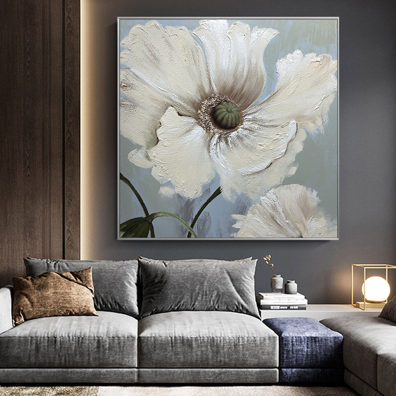 Pure hand-painted Oil After Light Scandinavian Modern Luxury Bedroom Living Room Decorative Painting Murals Restaurant Peony Mur31in,No Frame