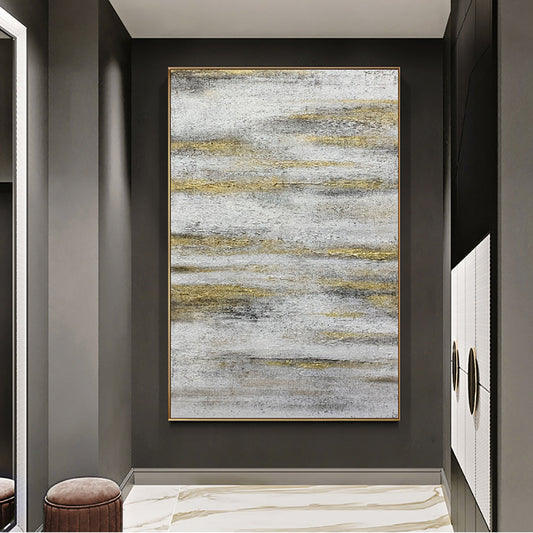 Hand Painted Abstract Oil Painting On Canvas Modern Abstract Wall Art Oil Painting Home Hotel,27inx54in,No Frame