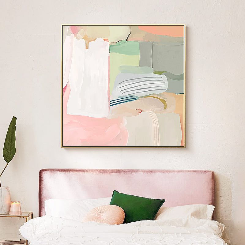 Matson Mappings Modern Minimalist Pink Abstract Painting Sofa Background Decorative Painting Northern European-Style Living Room31in,No Frame