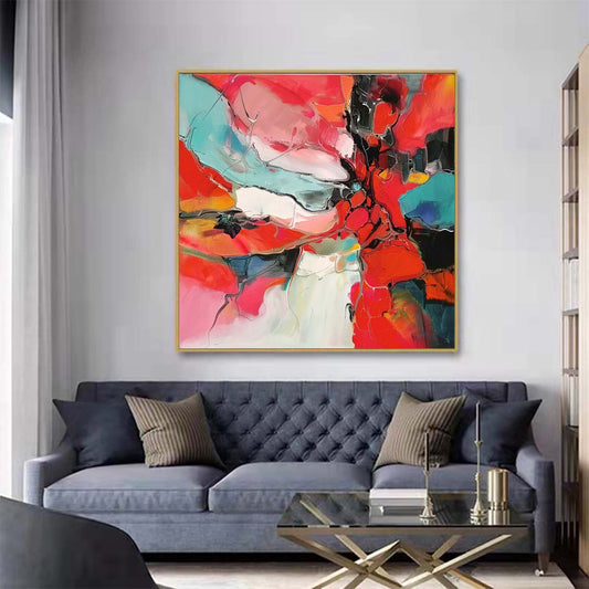 Abstract Handmade Oil Painting Modern Minimalist Home Living Room Decoration Painting,31inx31in,No Frame