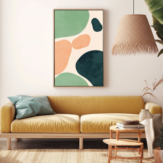 Handpainted Abstract Wall Art Painting Decorative Painting Aisle Corridor Mural Mooring Hanging Painting green pink 31inx47in,No Frame