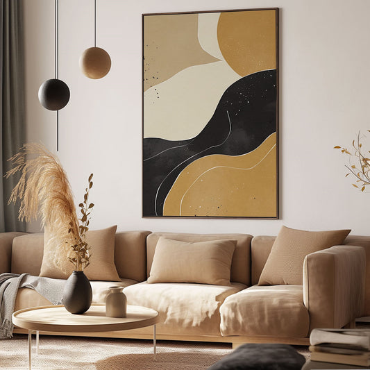 Handpainted Abstract Wall Art Painting Decorative Painting Aisle Corridor Mural Mooring Hanging Painting black 31inx47in,No Frame