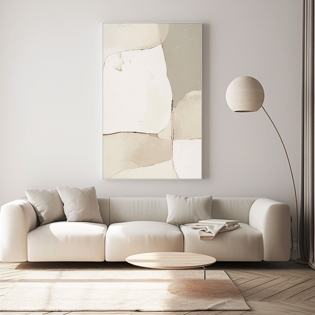 Handpainted Abstract Wall Art Painting Decorative Painting Aisle Corridor Mural Mooring Hanging Painting white 31inx47in,No Frame