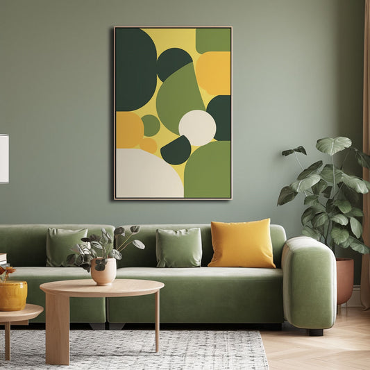 Handpainted Abstract Wall Art Painting Decorative Painting Aisle Corridor Mural Mooring Hanging Paintingyellowgreenwhite1inx47in,No Frame