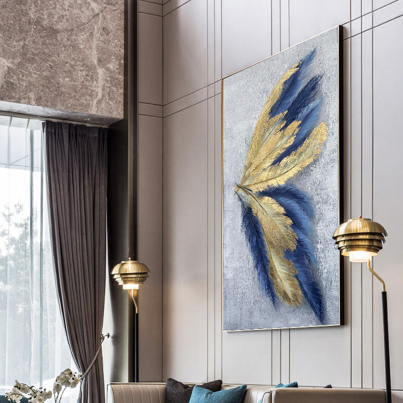 Leaf Oil Painting Hand painted Wall Decoration Modern Abstract Hanging Painting Wall Art Large Oil Painting,27inx54in,No Frame