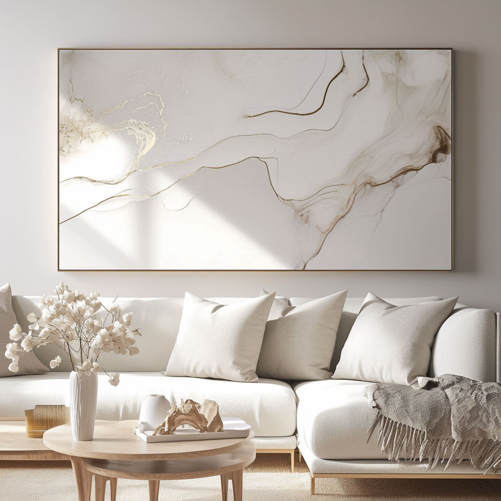 Minimalism Abstract Handmade Oil Painting Modern Home Living Room Decoration Painting,27inx54in,No Frame