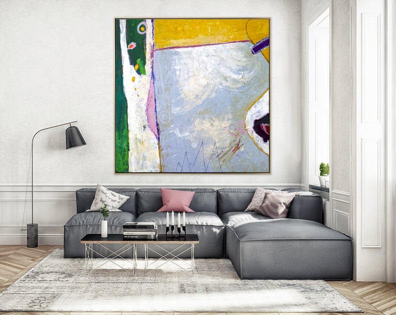 AbstractPaintingOriginalLargeAcrylicCanvasWallArtExpressionismColorfulModernPaintingWallArtOnCanvas  31in,No Frame