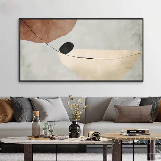 July Oil Painting Abstract Art Hanging Painting Minimalist Hand painted Living Room Bedroom Background Wall Decorative