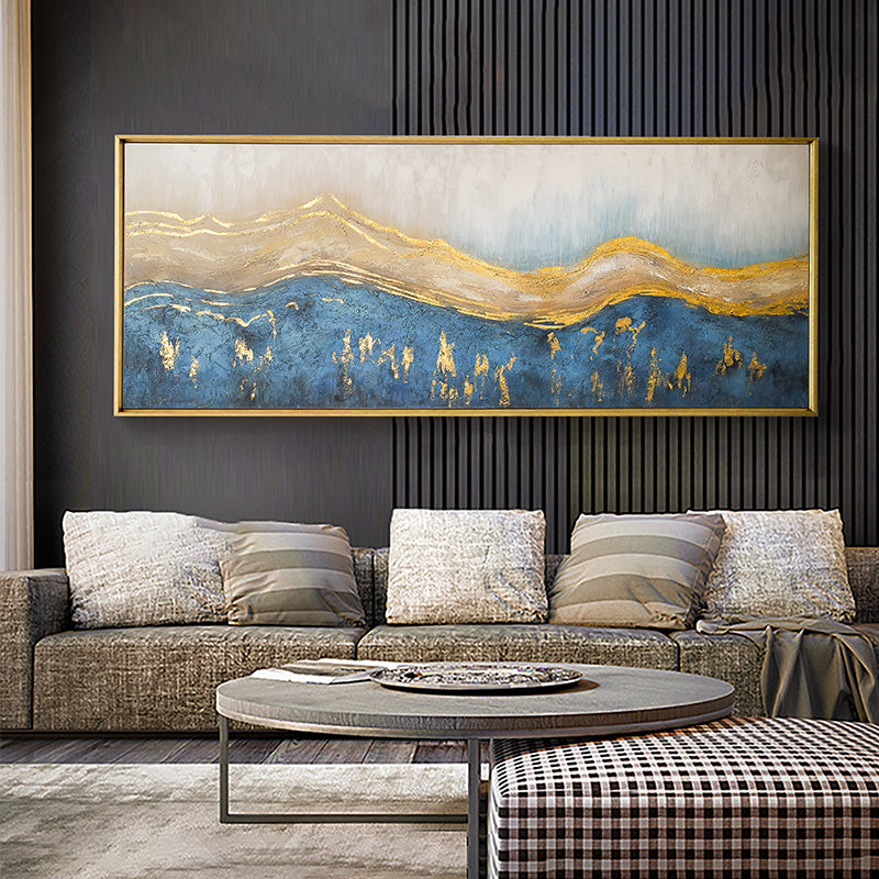 Modern Minimalist Pure hand-painted Oil Painting Abstract Decorative Painting The Living Room Restaurant Wall Light Extravagant 27inx54in,No Frame