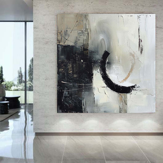 Abstract Handmade Oil Painting Modern Minimalist Home Living Room Decoration Painting,31inx31in,No Frame