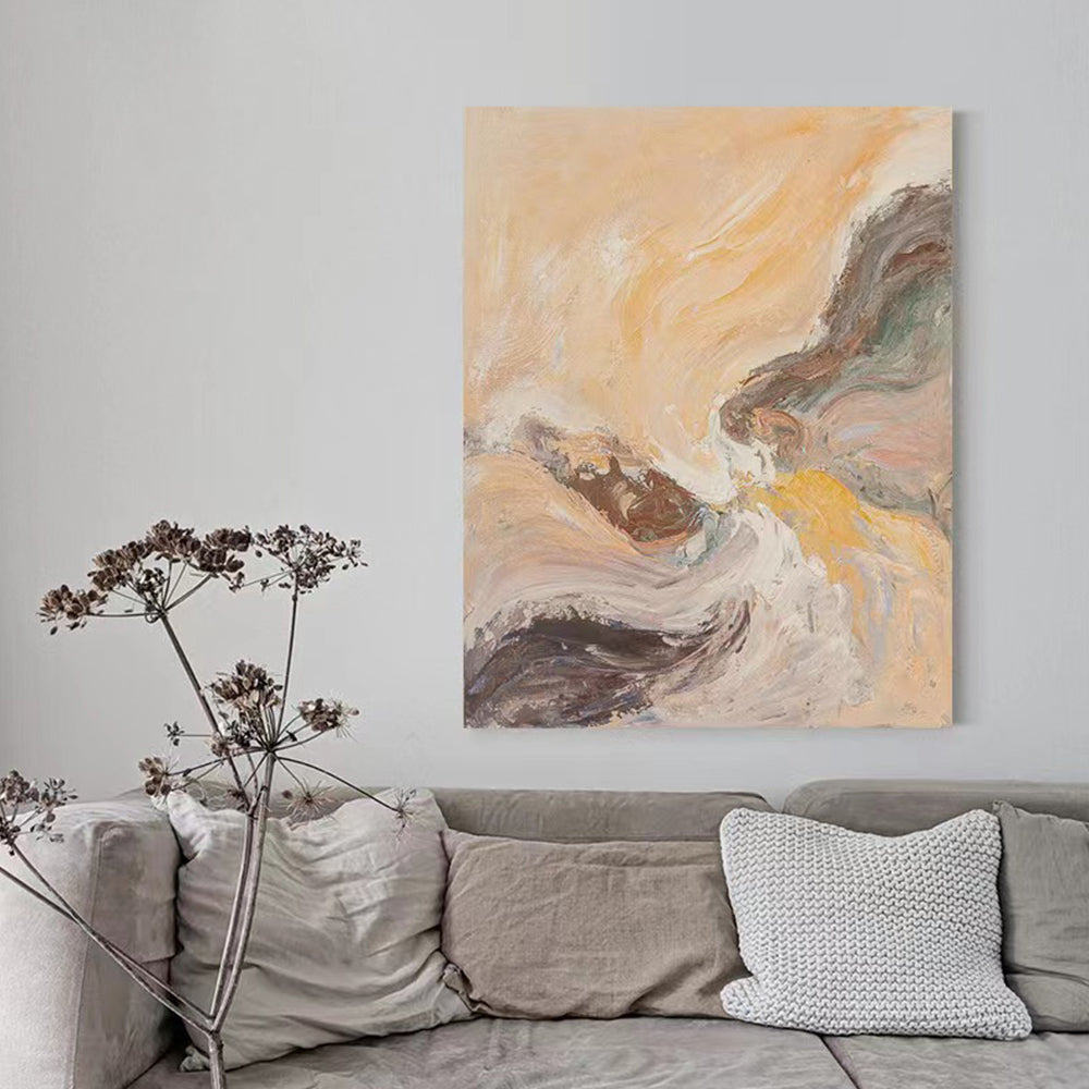 Frameless Abstract Oil Painting Modern Handmade Wall Art Handpainted Oil Painting On Canvas For Home,31inx47in,No Frame