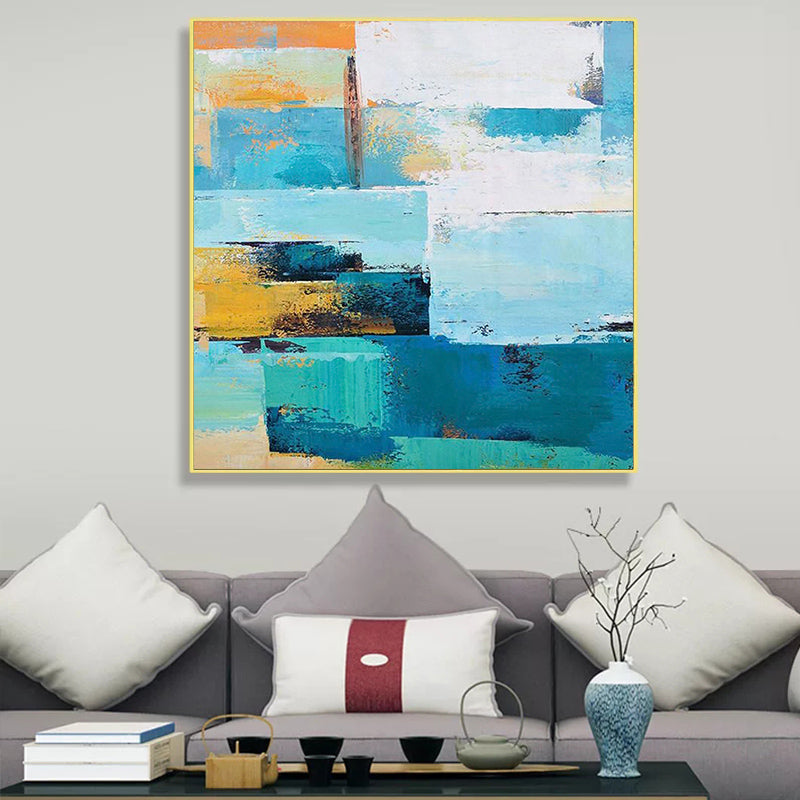 Nordic Hit the Color Abstract Art Deco Painting Modern Minimalist Living Room Sofa Bedroom Background Wall,31inx31in,No Frame
