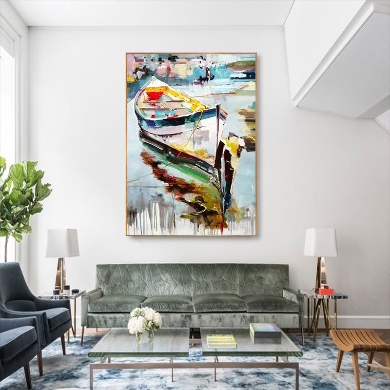 Handpainted Abstract Threedimensional Thick Oil Knife Painting Decorative Painting Aisle Corridor Mural Mooring Hanging Painting,31inx47in,No Frame