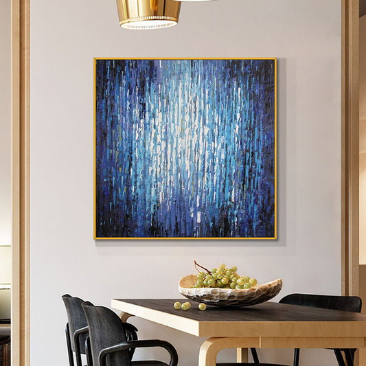 Abstract Purple Blue Oil Painting  Hand Painted On Canvas Wall Art Vintage Minimalist Poster Art,31inx31in,No Frame