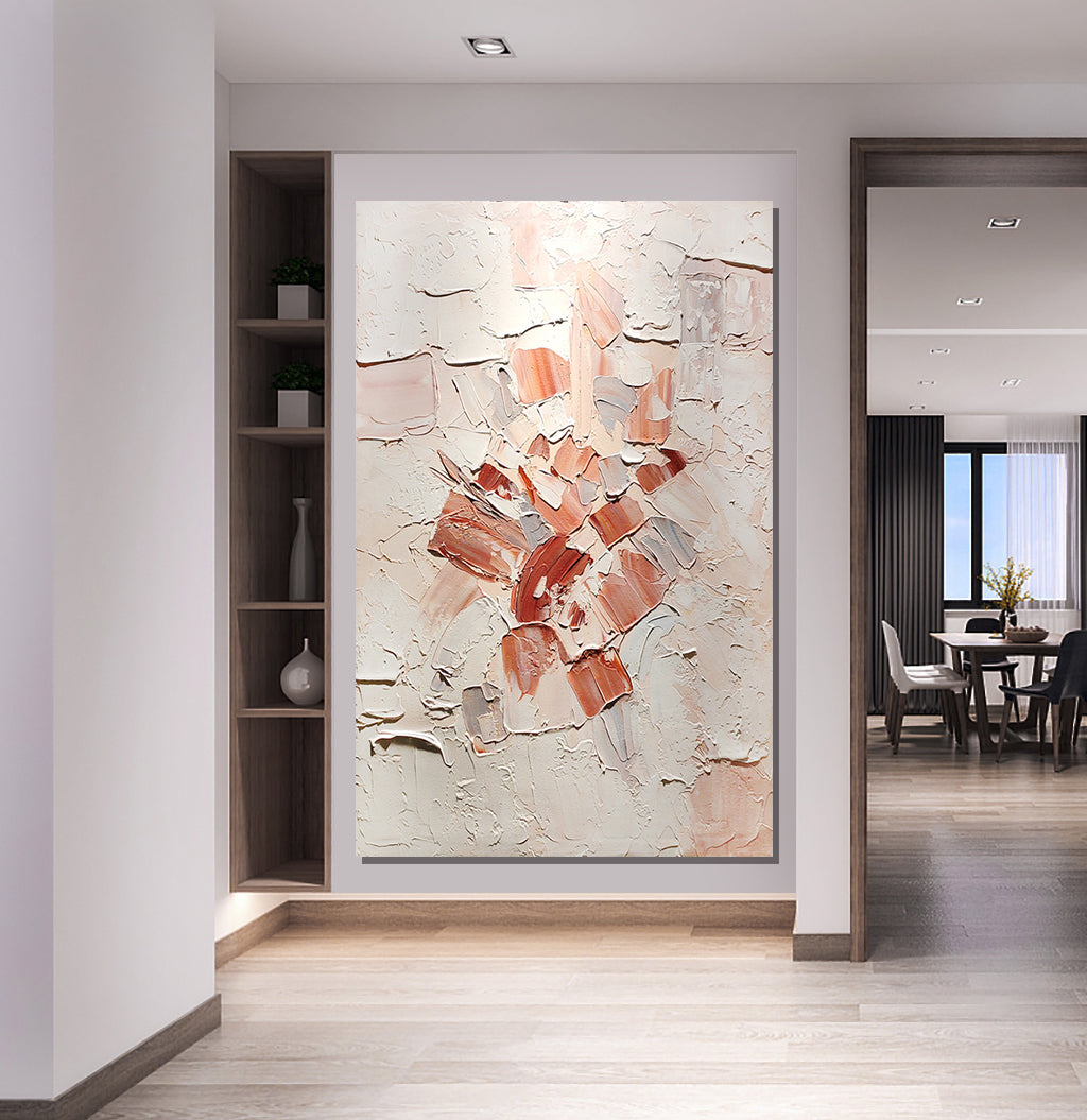 Hand painted Thick Texture Abstract Oil Painting Modern Wall Art On Canvas Living Room Hanging Mural,31inx47in,No Frame