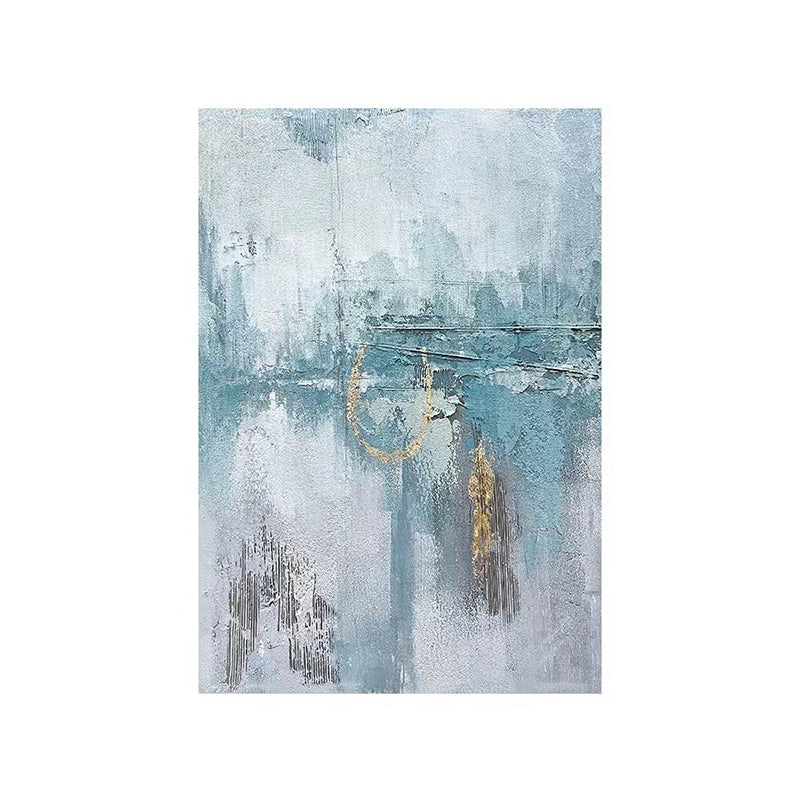 Modern Abstract Oil Painting on Canvas Posters and Prints Wall Art Painting Blue Abstract Art Picture ,31inx47in,No Frame