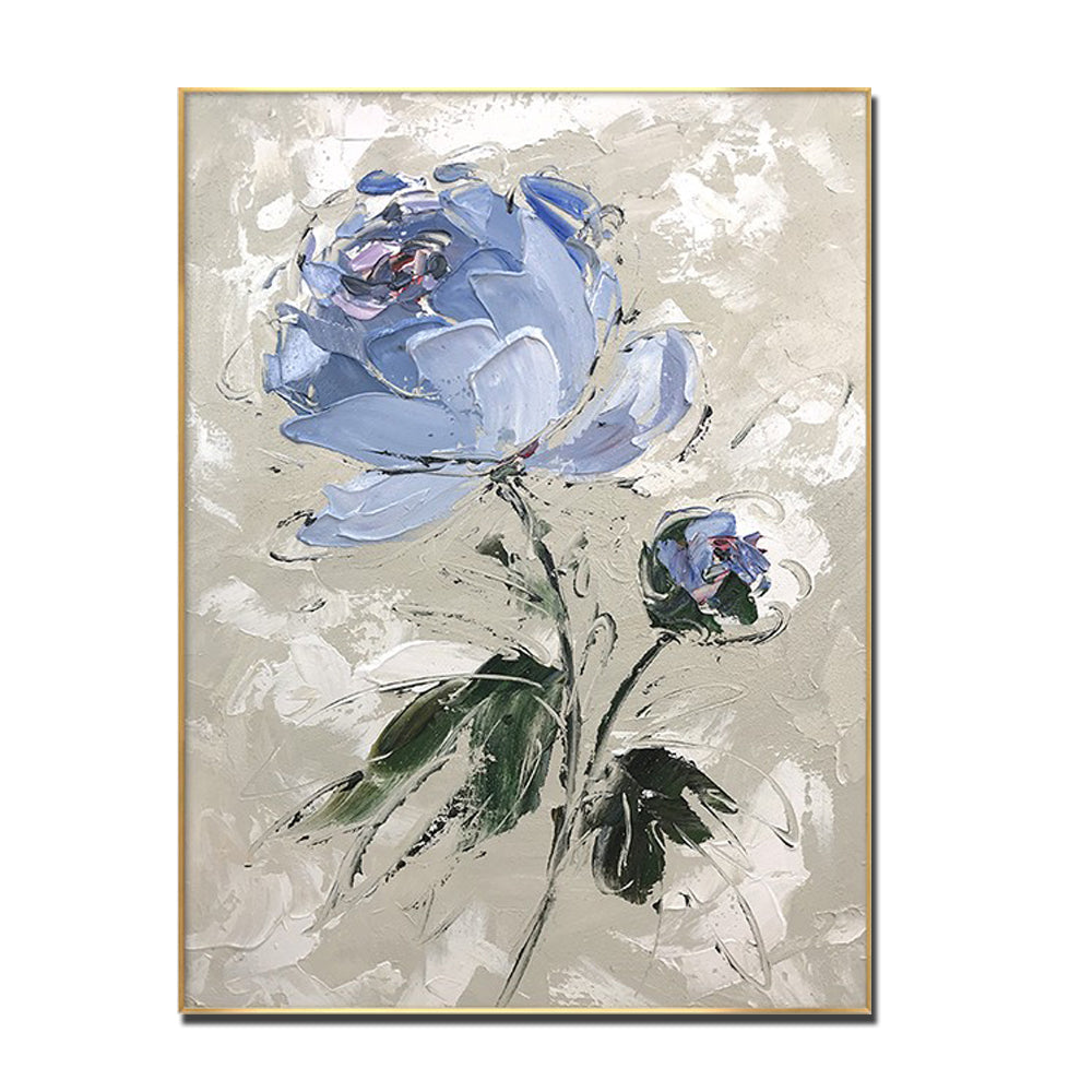 Modern Simple Paintings 3D Knife Flower Oil Painting Canvas Wall Art Thick Acriylic Painting Hand Painted For Home Living Room,31inx47in,No Frame