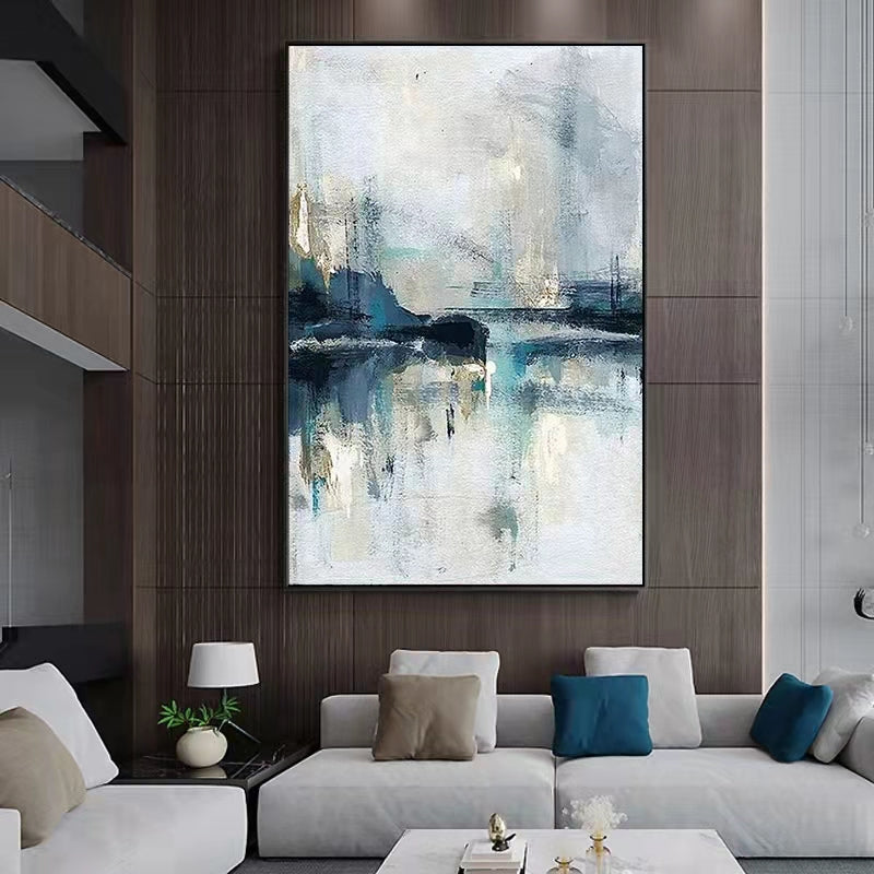 Handmade Oil Painting Canvas Wall Art Oil Painting Brown Canvas Abstract Picture Art Home Decor For Living Room,31inx47in,No Frame