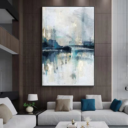 Handmade Oil Painting Canvas Wall Art Oil Painting Brown Canvas Abstract Picture Art Home Decor For Living Room,31inx47in,No Frame