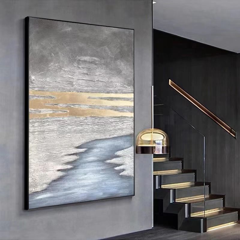 Hand Painted Oil Painting Abstract Living Room Hanging Painting Minimalist Decorative Painting Modern Art Villa Large,31inx47in,No Frame