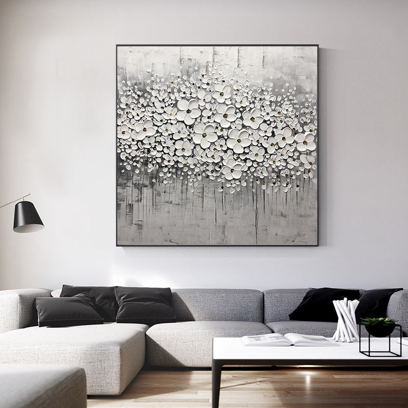 Nordic Style Pure hand-painted Oil Painting Decorative Painting Abstract Floral Paintings Thick Oil Painting Restaurant Bedroom31in,No Frame