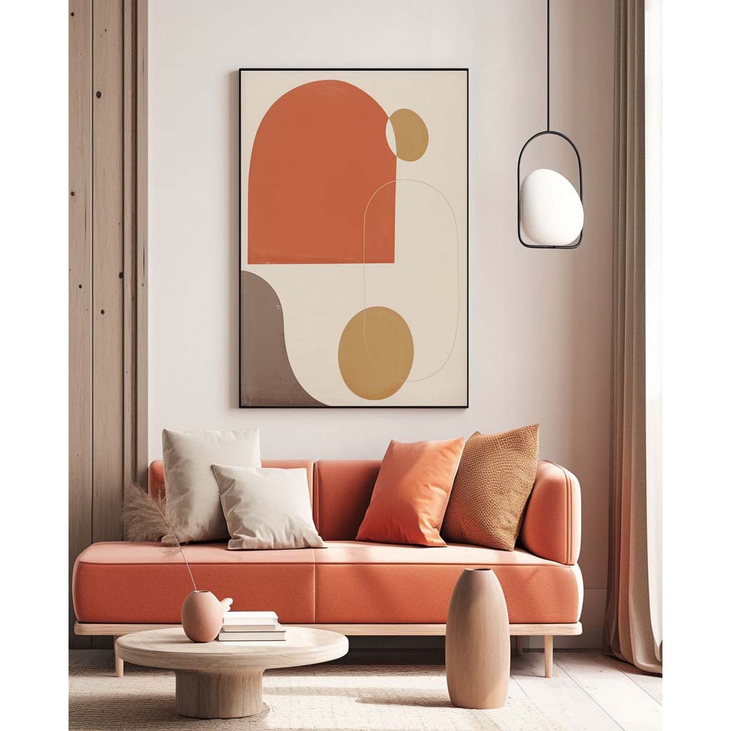 Handpainted Abstract Wall Art Painting Decorative Painting Aisle Corridor Mural Mooring Hanging Painting orange white 31inx47in,No Frame