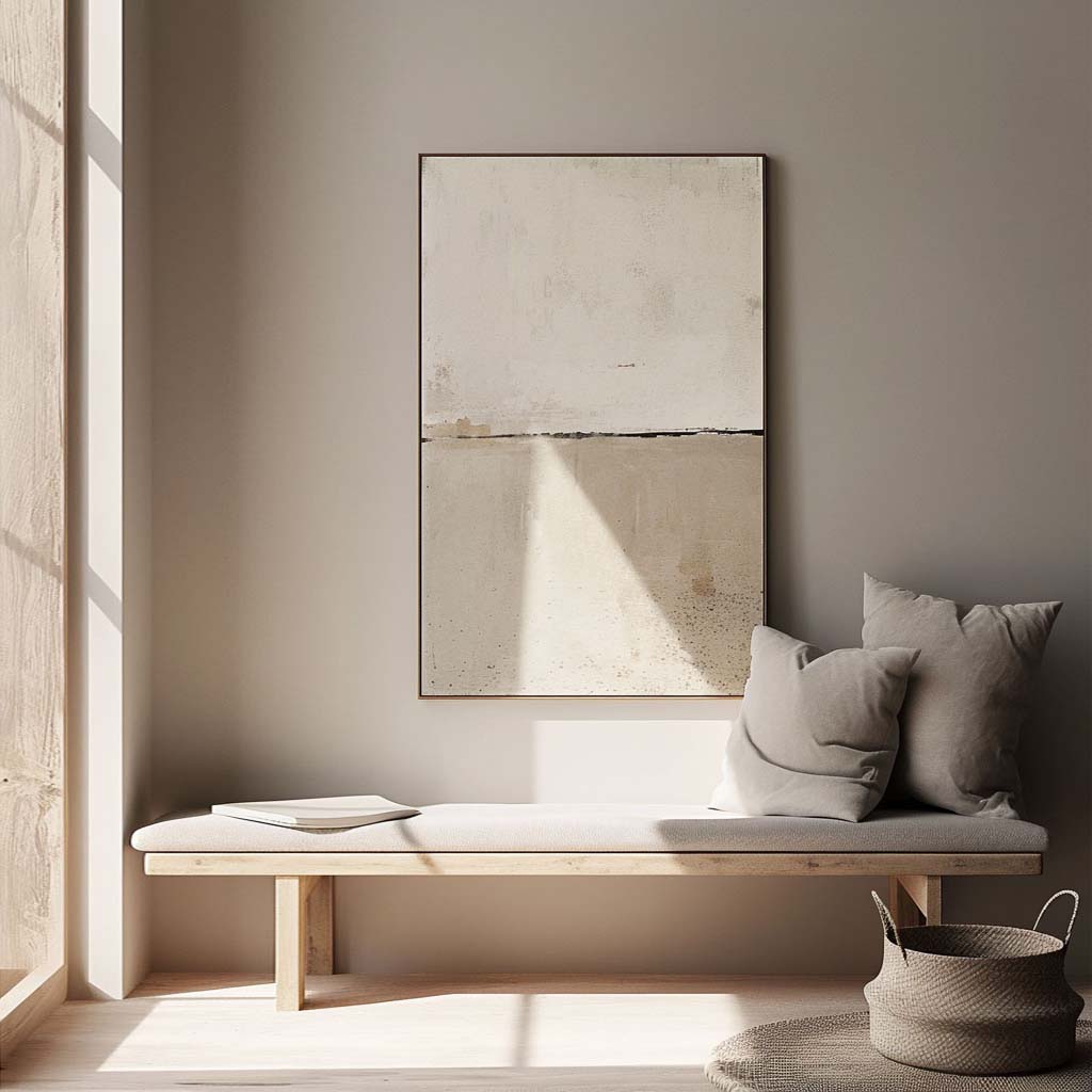 Handpainted Abstract Wall Art Painting Decorative Painting Aisle Corridor Mural Mooring Hanging Painting white 31inx47in,No Frame