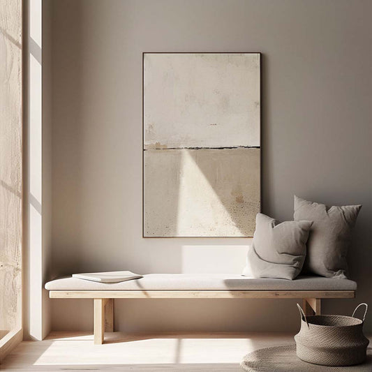 Handpainted Abstract Wall Art Painting Decorative Painting Aisle Corridor Mural Mooring Hanging Painting white 31inx47in,No Frame