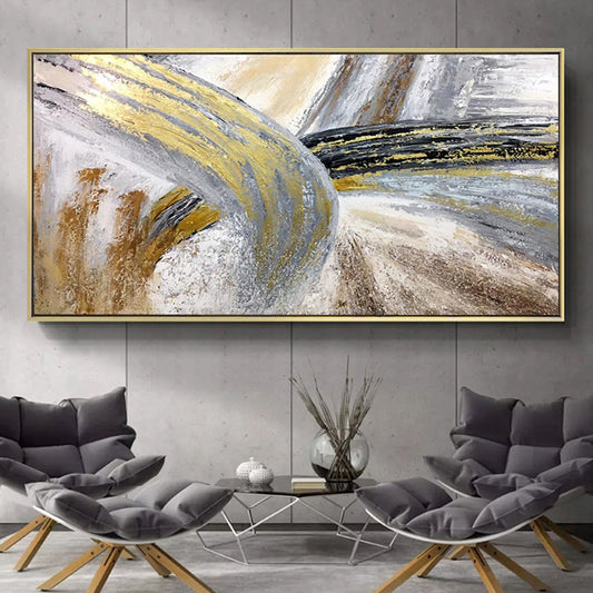 #340 Modern Handpainted Abstract Colourful 3d Oil Painting On Canvas Home Decoration Wall Art Picture For,27inx54in,No Frame