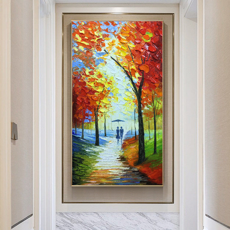 Entrance Pure hand-painted Decorative Painting Paintings Bedroom Ride Custom Landscape Oil Painting Knife Painting Corridor For27inx54in,No Frame