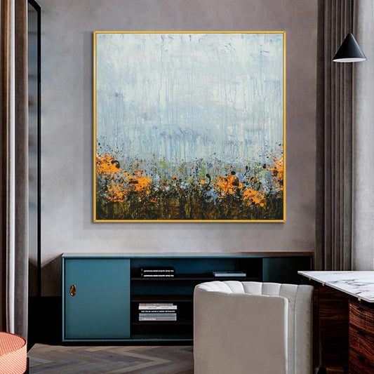 Abstract Beautiful Light Blue Painting On Canvas  Hand Painted Oil Painting Wall Art Poster Art,31inx31in,No Frame