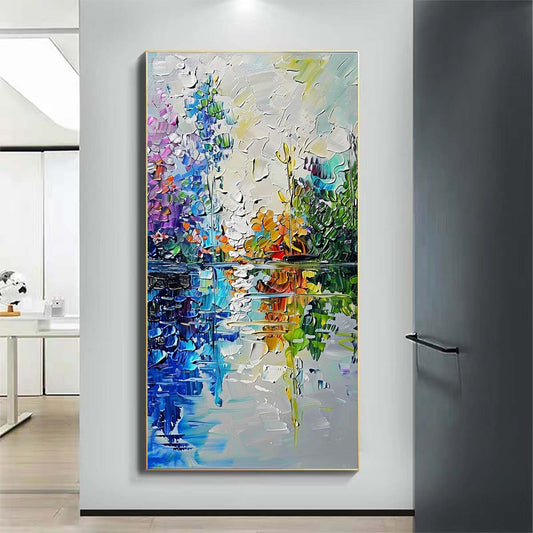 Landscape Paintings Abstract Handmade Oil Painting Modern Home Living Room Decoration Painting,27inx54in,No Frame