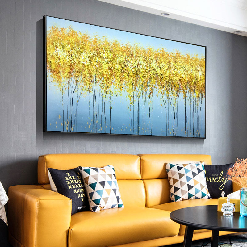 Pure hand-painted Abstract Oil Painting Bedside Pachira Living Room Sofa Backdrop Mural Hanging Light Luxury Scandinavian Style27inx54in,No Frame