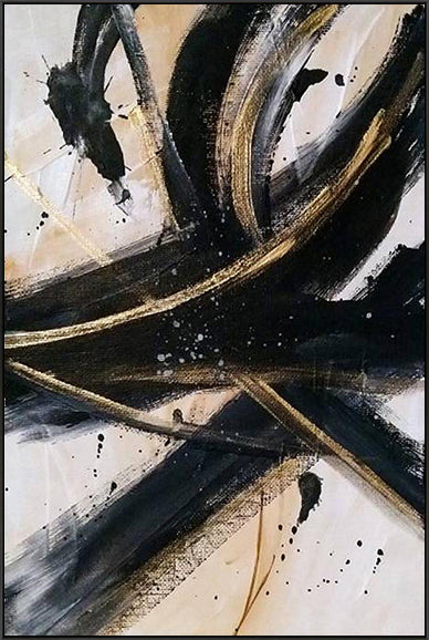 Golden Foil Abstract Design Oil Painting Wall Art Picture  Hand Drawn Canvas Wall Art Hot ,31inx47in,No Frame
