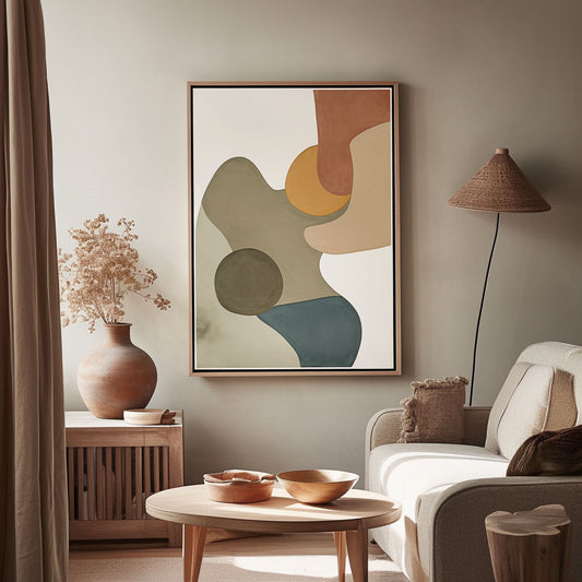 Handpainted Abstract Wall Art Painting Decorative Painting Aisle Corridor Mural Mooring Hanging Painting orange green 31inx47in,No Frame