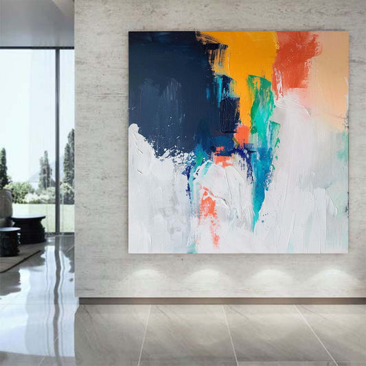 Abstract Handmade Oil Painting Modern Minimalist Home Living Room Decoration Painting,31inx31in,No Frame