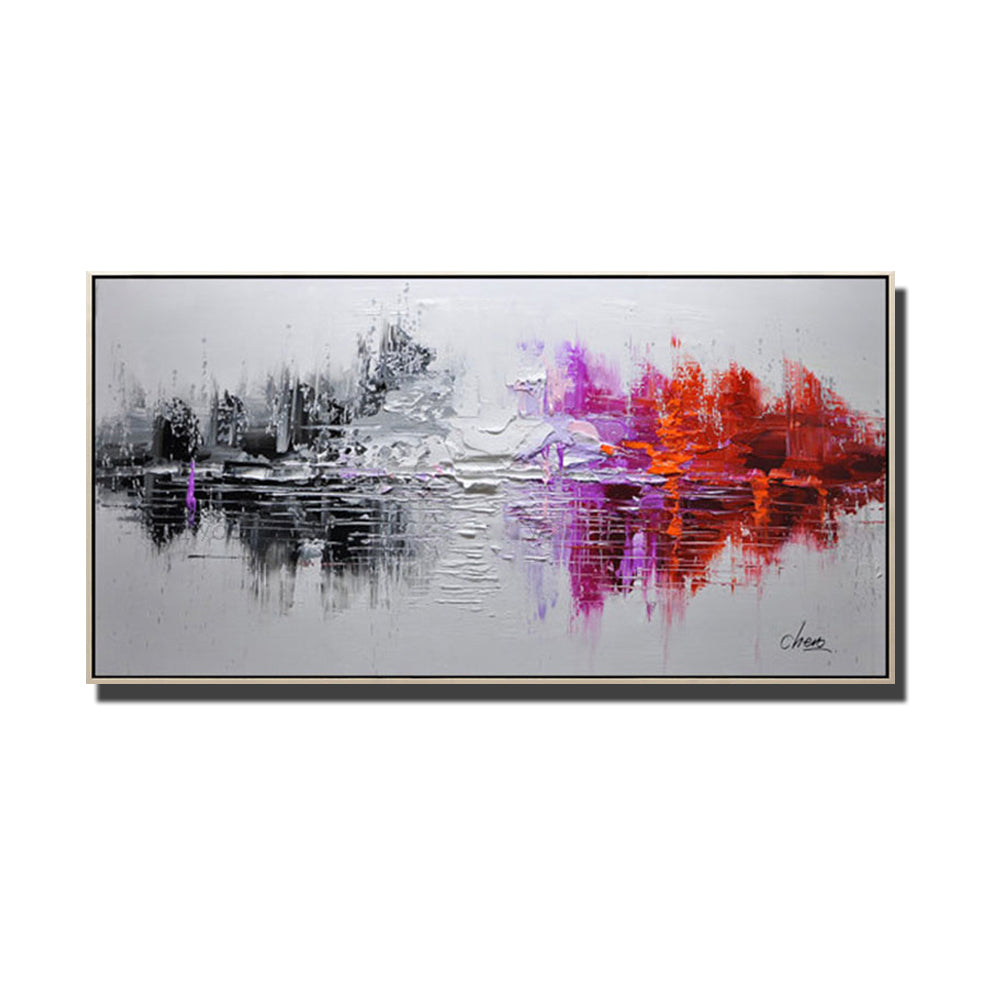 Large Wall Art Handmade Oil Painting 3D Abstract Paintings Wall Decor Canvas Art Landscape Picture,27inx54in,No Frame