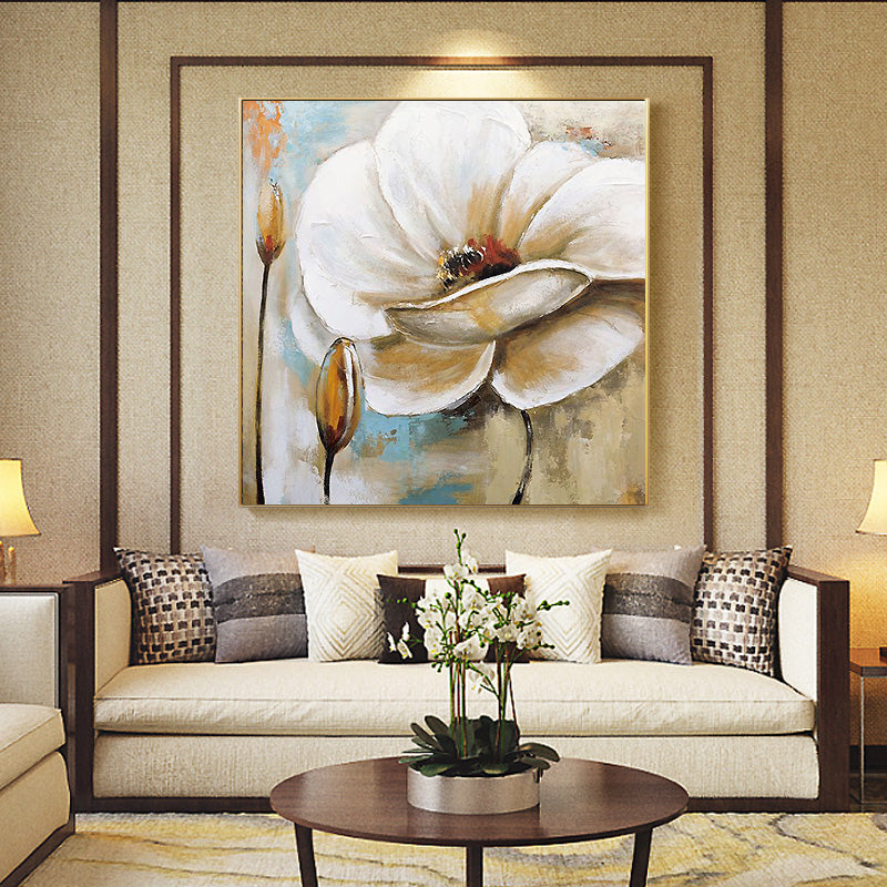 Pure hand-painted Oil Painting Abstract Modern Floral Decoration E Room Restaurant Entrance Hallway Light Luxury Custom Mural Pa31in,No Frame